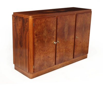 French Art Deco Sideboard in Amboyna and Walnut