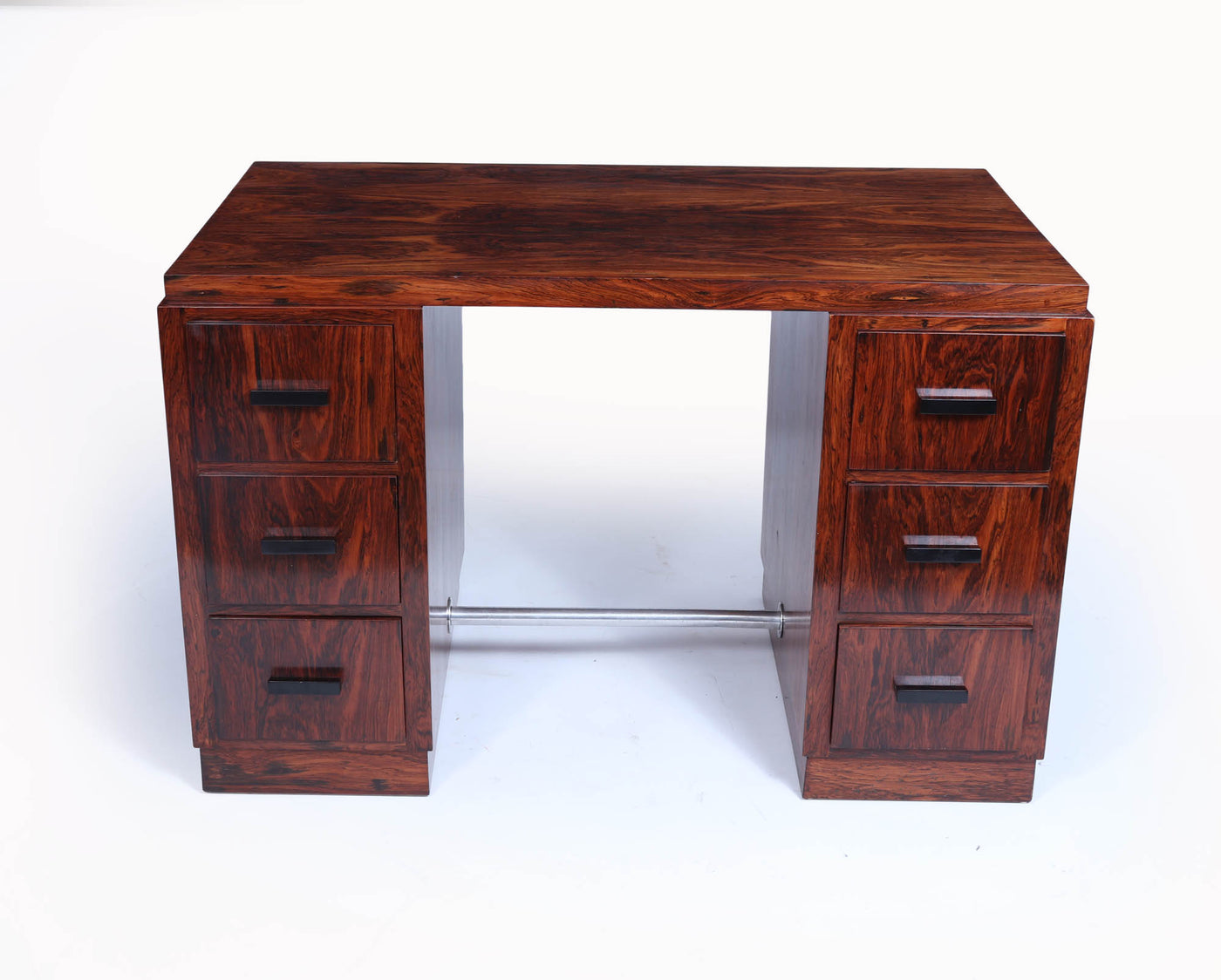 French Art Deco Six Drawer Desk