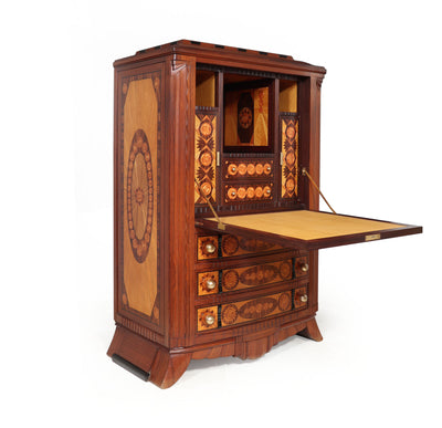 French Art Deco Style Fall Front Bureau open