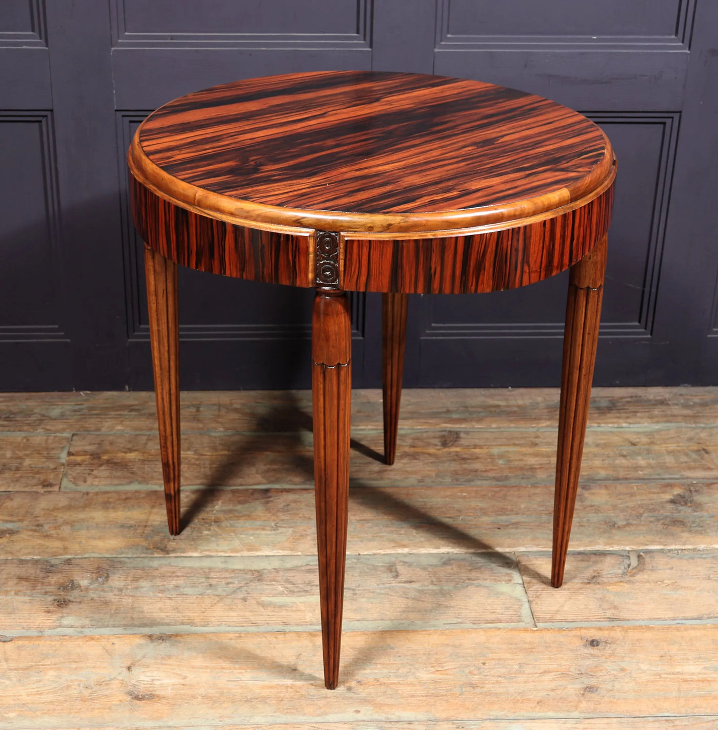 French Art Deco Table in Macassar ebony and Walnut room