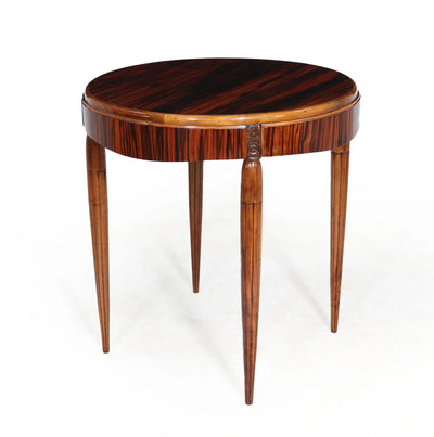 French Art Deco Table in Macassar ebony and Walnut