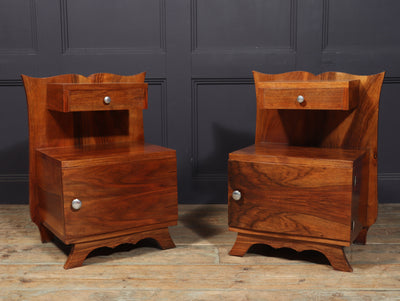 Pair of French Art Deco Walnut Bedside Cabinets room