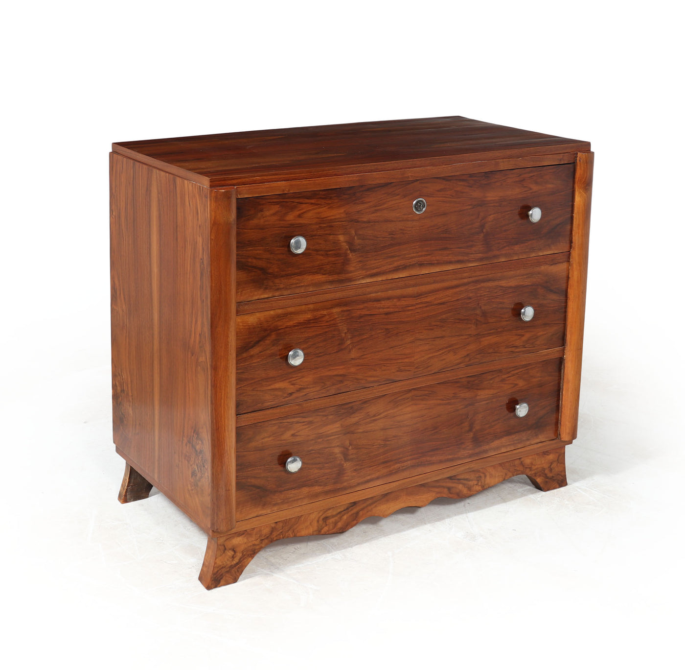 French Art Deco Walnut Chest of Drawers side