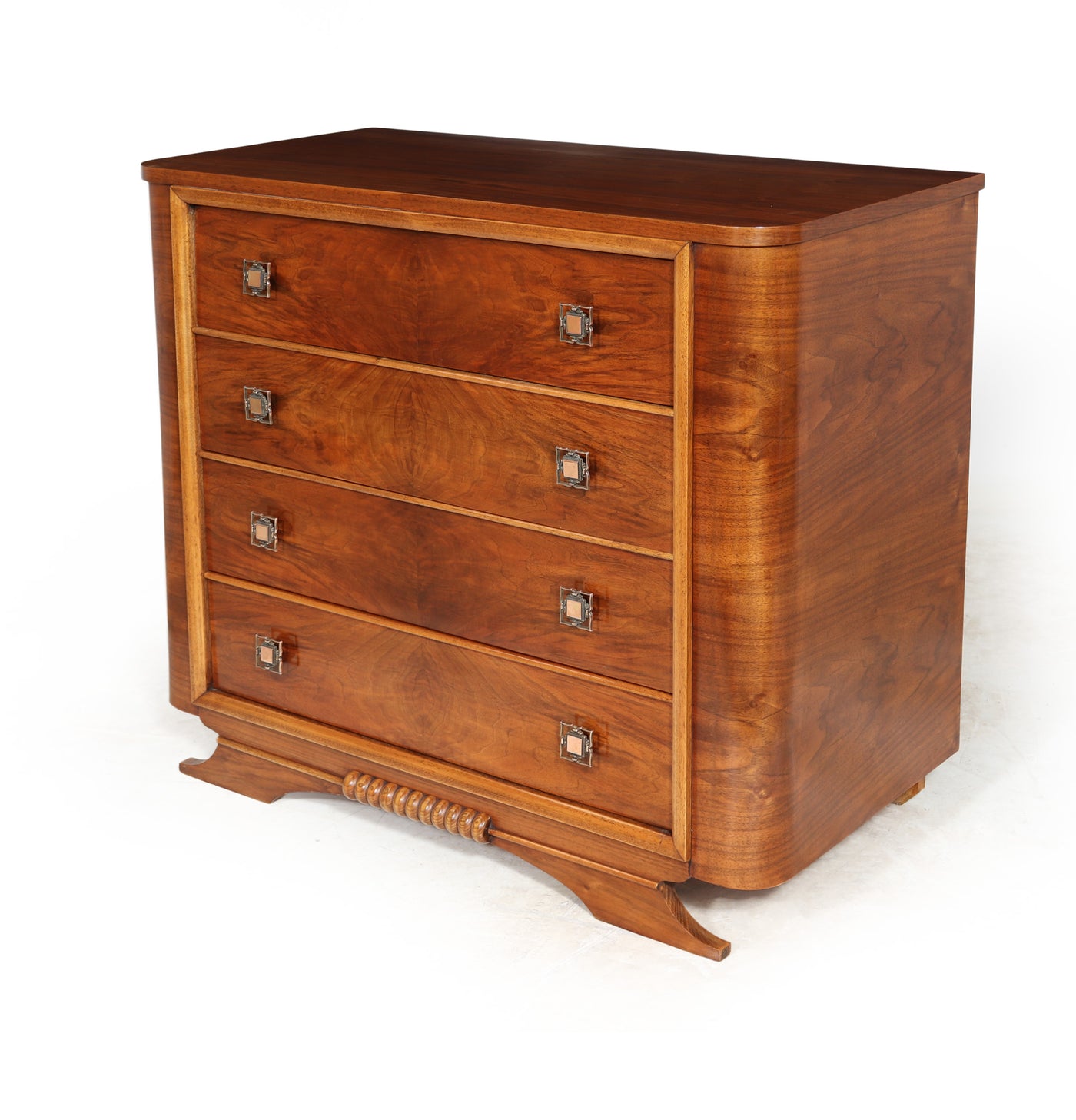 French Art Deco Walnut Chest of Drawers