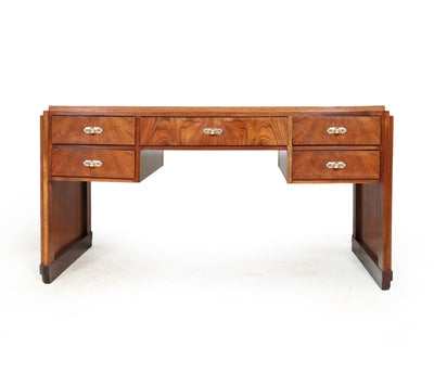 French Art Deco Walnut Desk