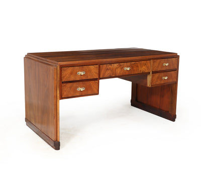 French Art Deco Walnut Desk