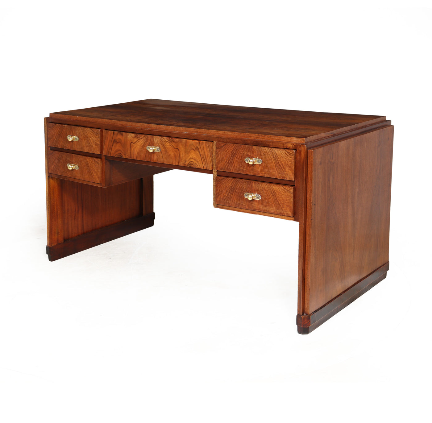 French Art Deco Walnut Desk