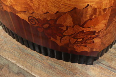 French Art Deco Walnut Marquetry Console Table detail