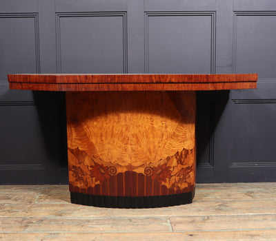 French Art Deco Walnut Marquetry Console Table room