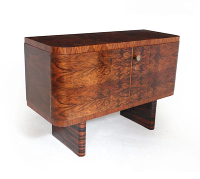 French Art Deco Walnut and Macassar Sideboard side