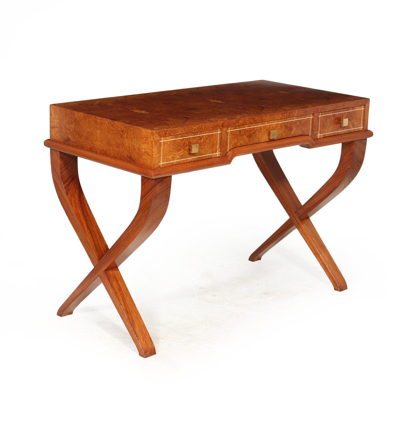 French Art Deco Writing Table in Amboyna