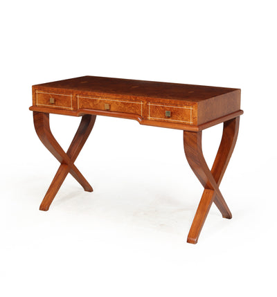 French Art Deco Writing Table in Amboyna