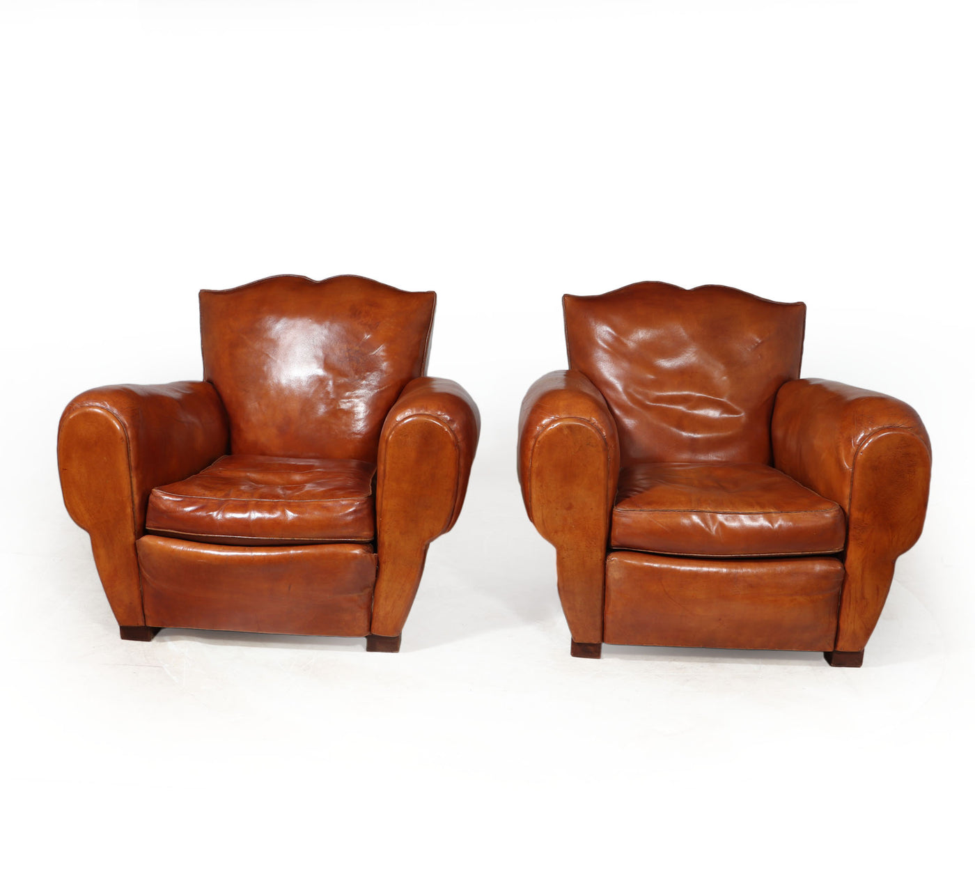 French Moustache back Club Armchairs front