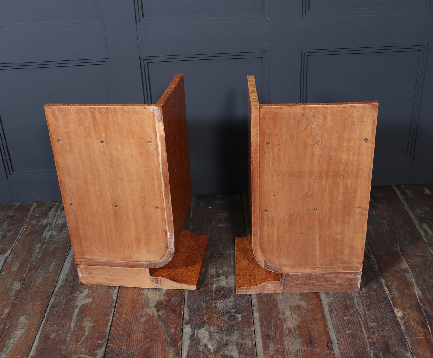 Pair of French Art Deco Side Tables in Karelian Birch