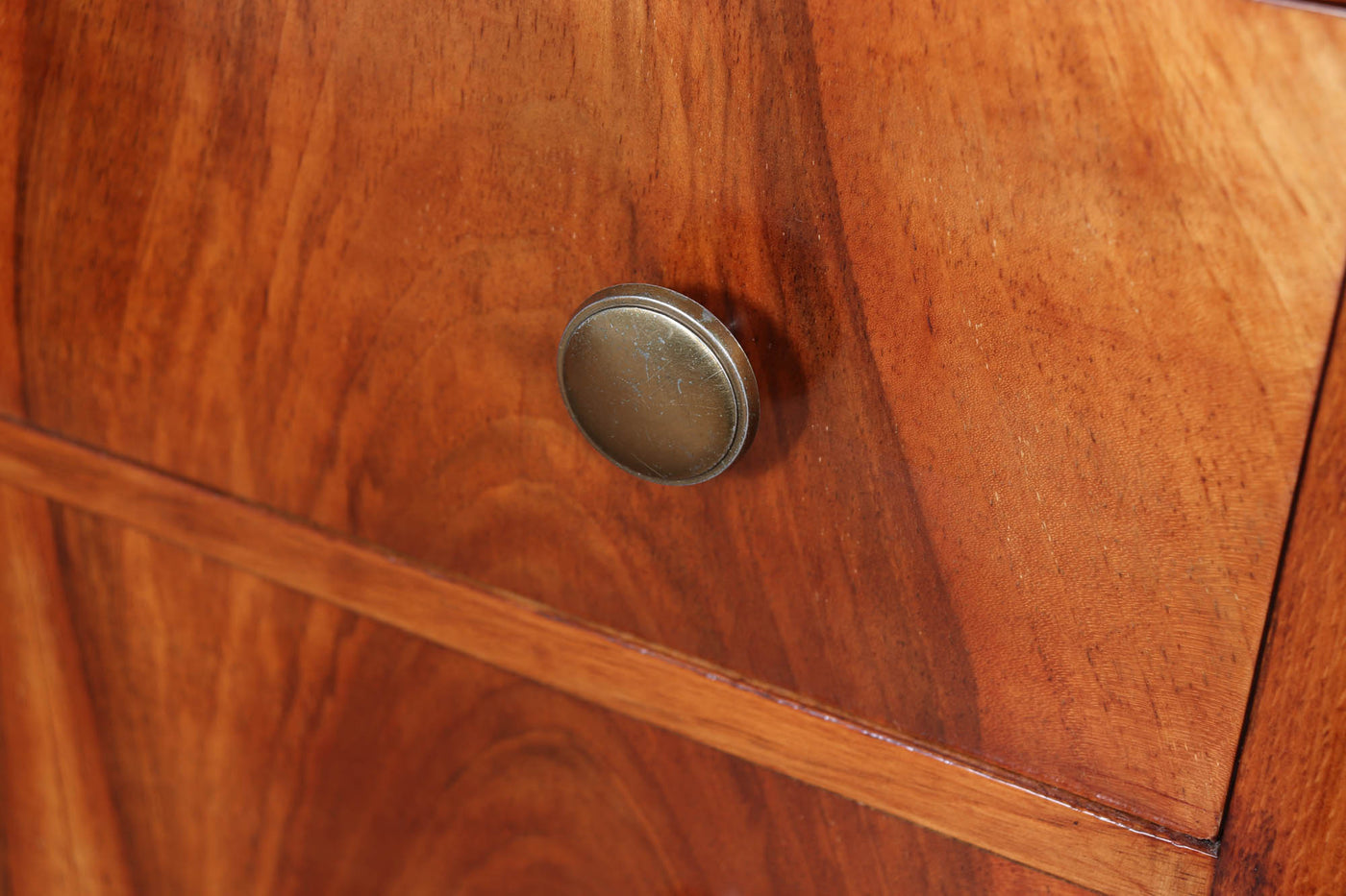 Tall Slim French Art Deco Walnut Chest of Drawers