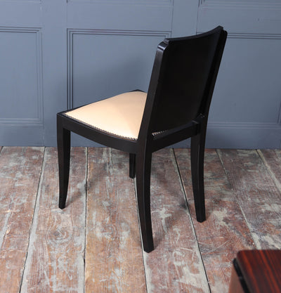 French Art Deco Macassar Ebony Dining Table and Six Chairs