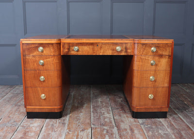 Art Deco Walnut Desk by Waring and Gillows