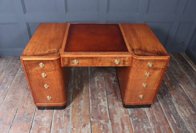 Art Deco Walnut Desk by Waring and Gillows