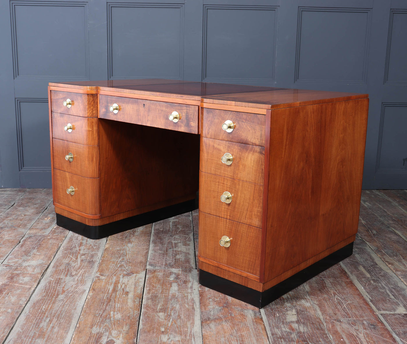 Art Deco Walnut Desk by Waring and Gillows