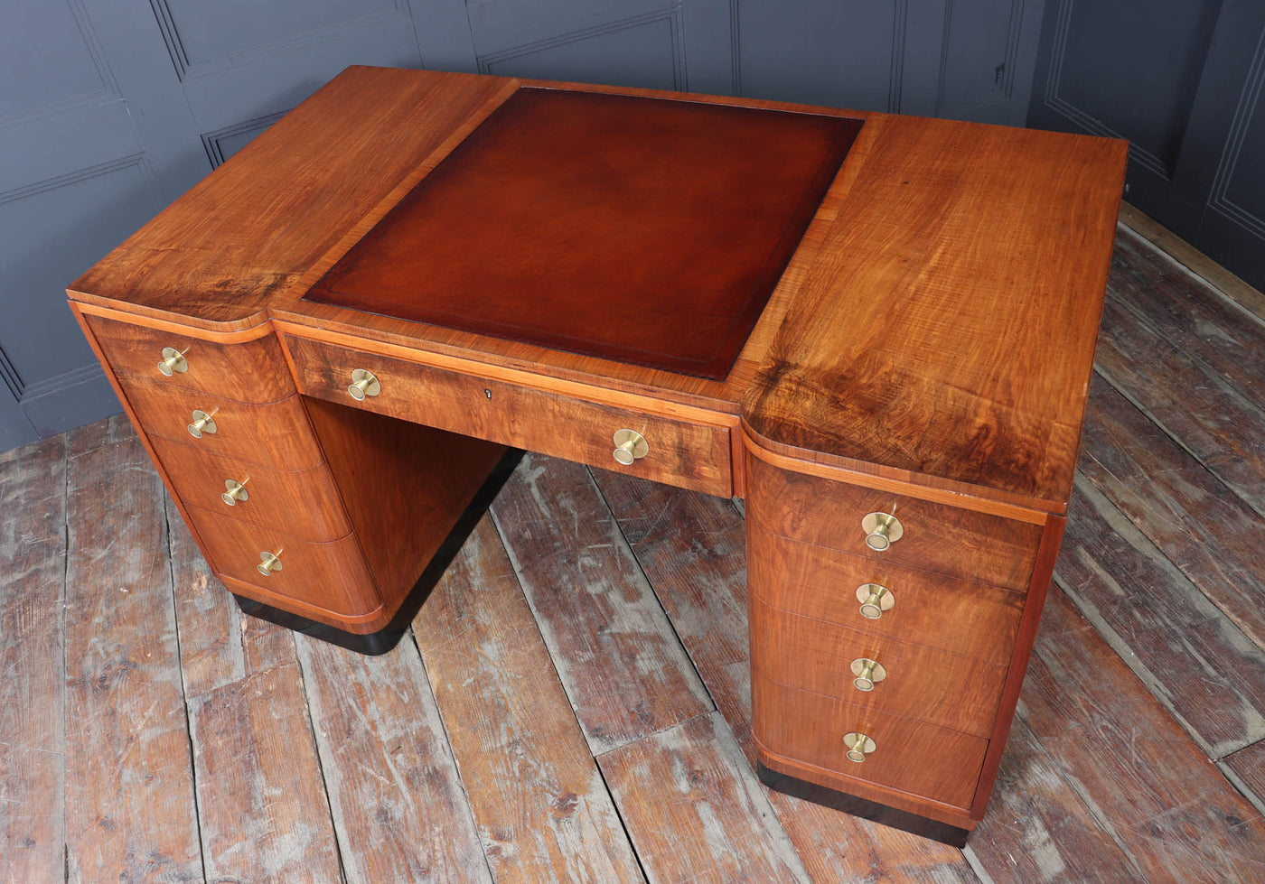 Art Deco Walnut Desk by Waring and Gillows