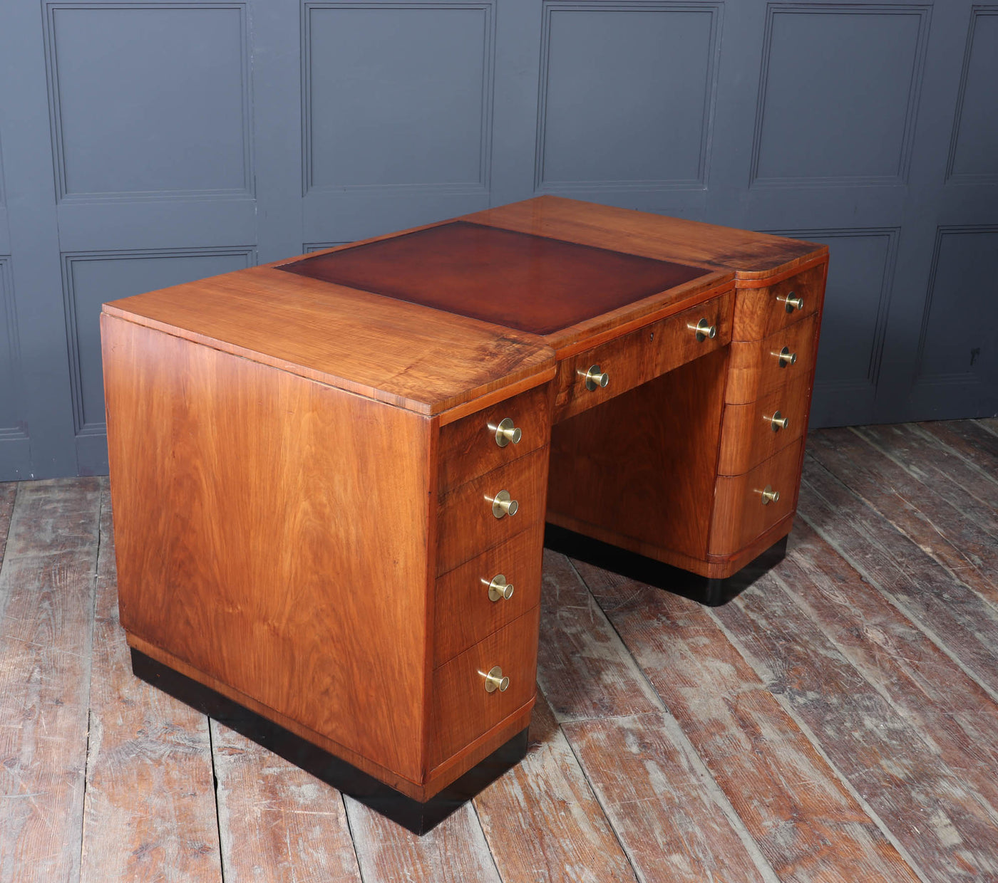 Art Deco Walnut Desk by Waring and Gillows