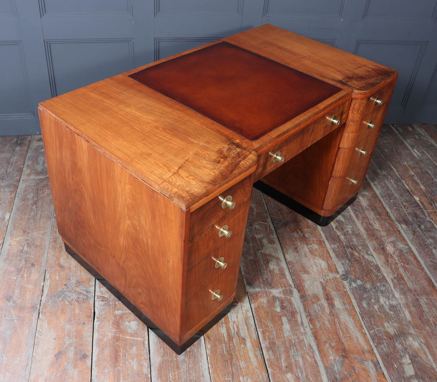 Art Deco Walnut Desk by Waring and Gillows