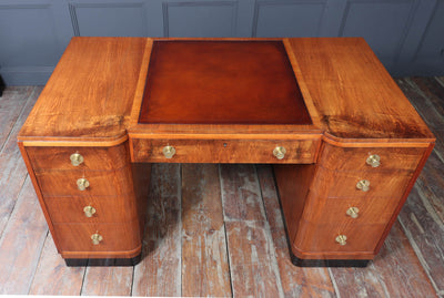 Art Deco Walnut Desk by Waring and Gillows