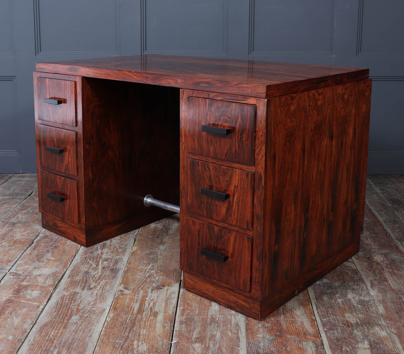 French Art Deco Six Drawer Desk