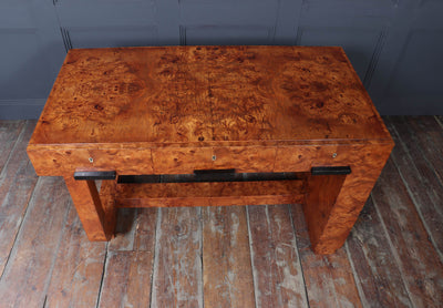 French Art Deco Desk in Burr Maple