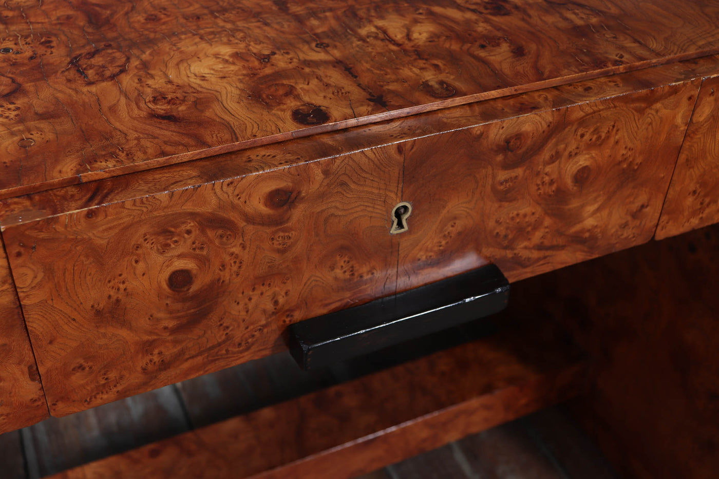 French Art Deco Desk in Burr Maple