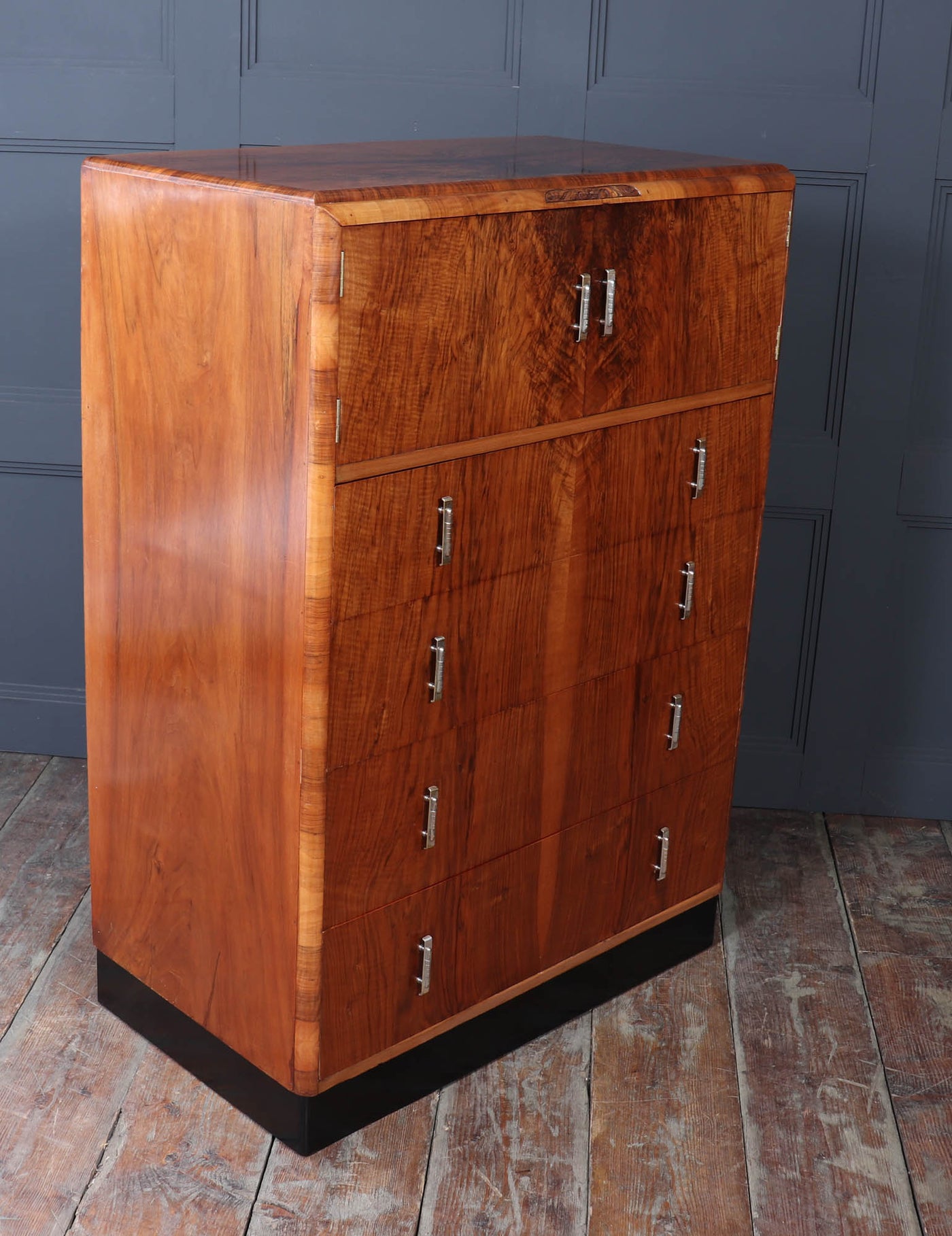 Art Deco Walnut Tallboy c1930