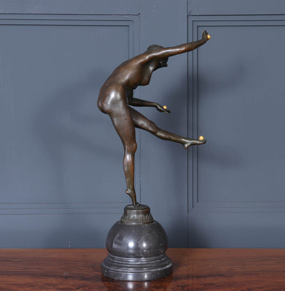 French Art Deco Bronze Sculpture of the Juggler