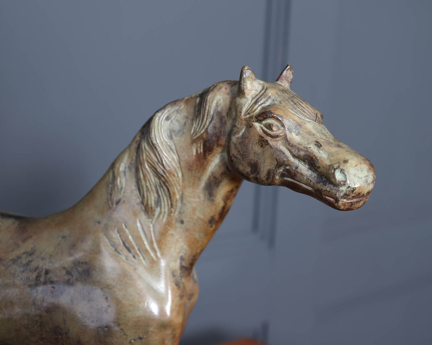 French Cold Painted Bronze Horse Sculpture