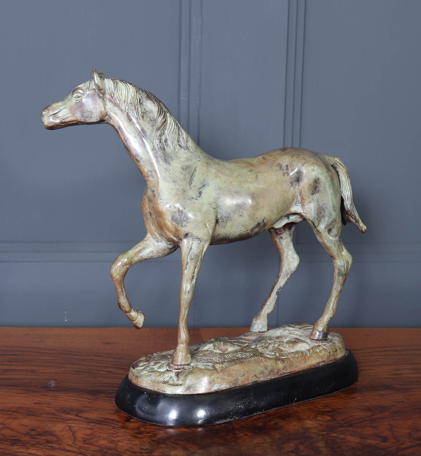 French Cold Painted Bronze Horse Sculpture