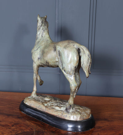 French Cold Painted Bronze Horse Sculpture