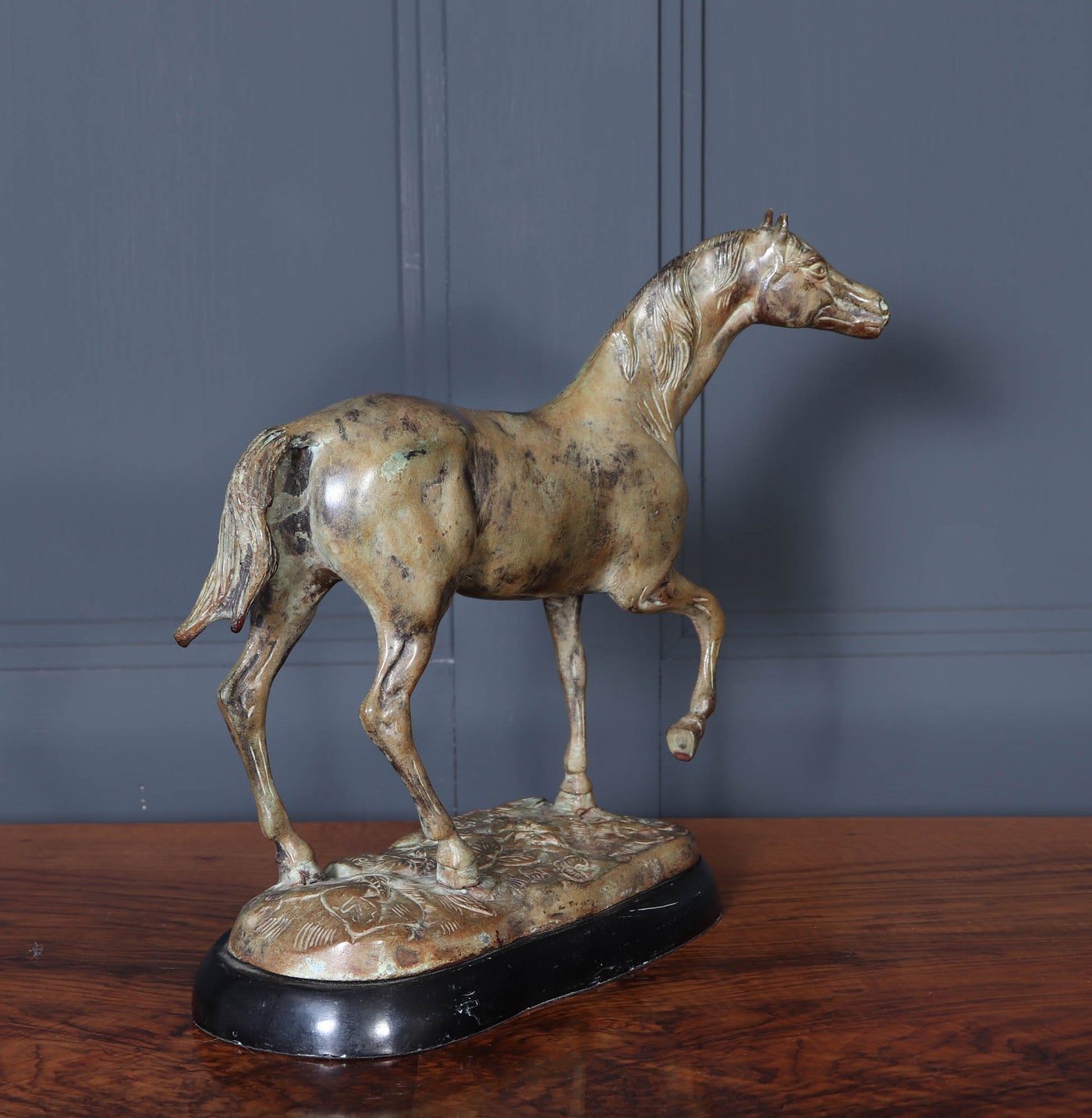 French Cold Painted Bronze Horse Sculpture