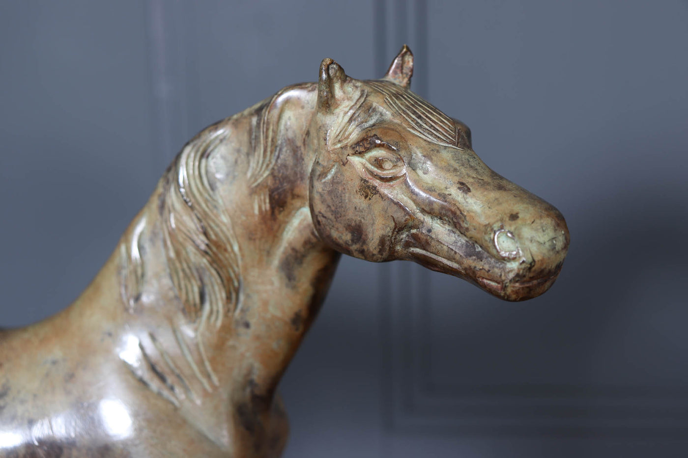 French Cold Painted Bronze Horse Sculpture