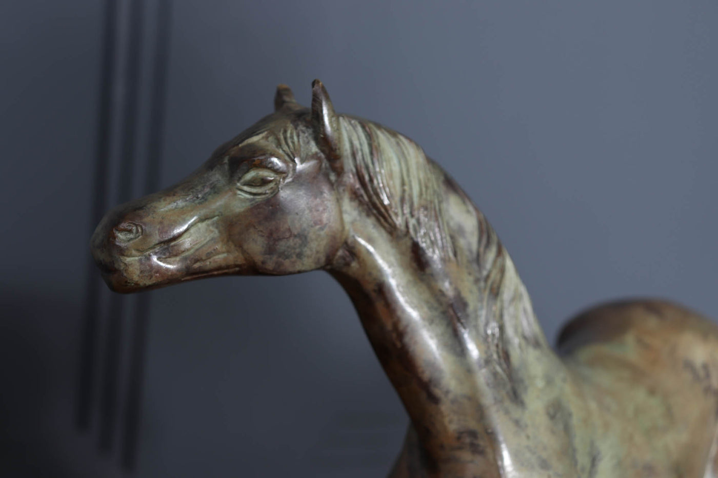 French Cold Painted Bronze Horse Sculpture