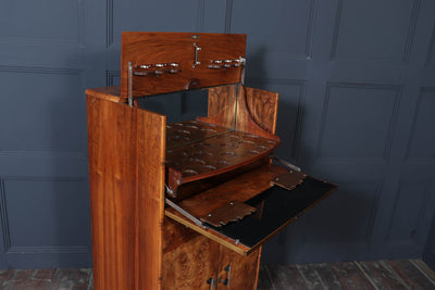 English Art Deco Cocktail Cabinet in Burr Walnut