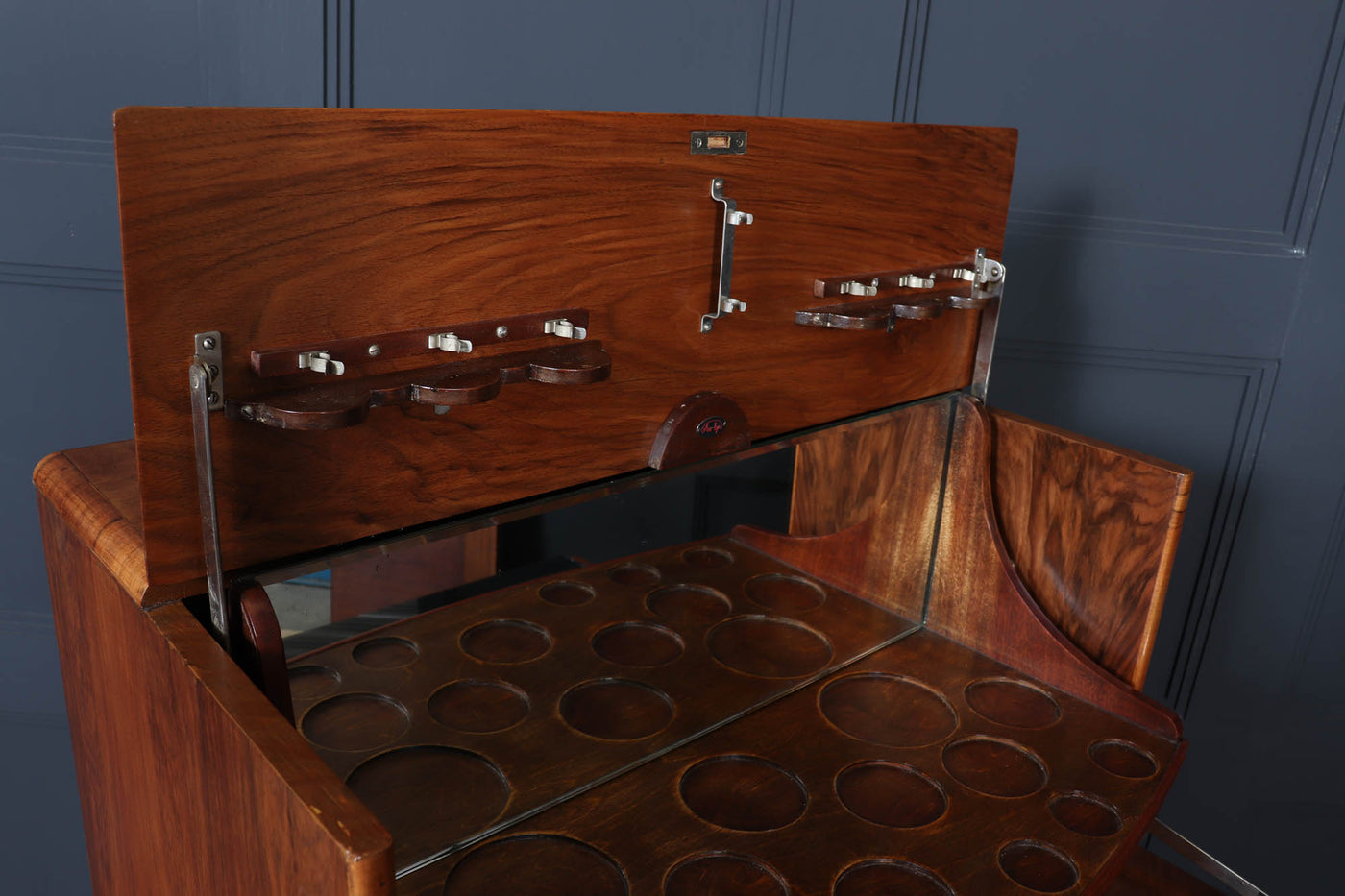 English Art Deco Cocktail Cabinet in Burr Walnut