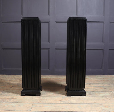 Pair of French Art Deco Ebonised Fluted Columns room