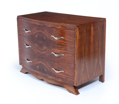 French Art Deco Walnut Chest of Drawers 