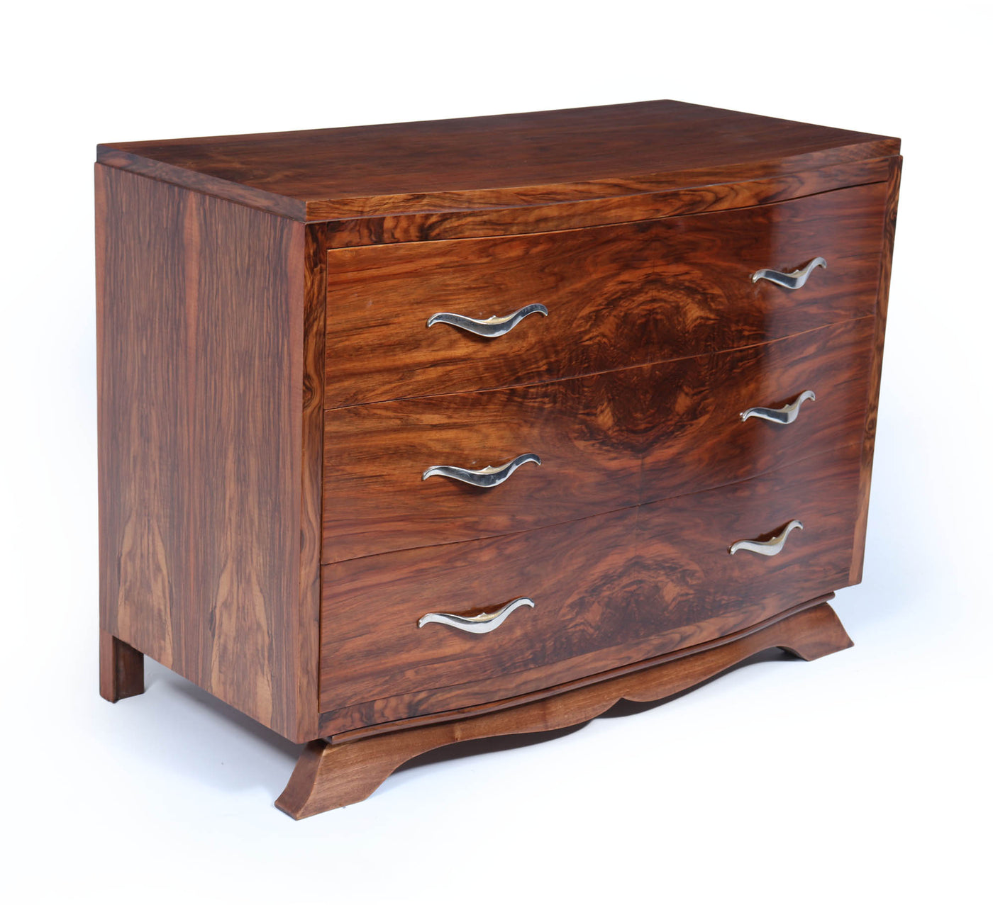 French Art Deco Walnut Chest of Drawers 