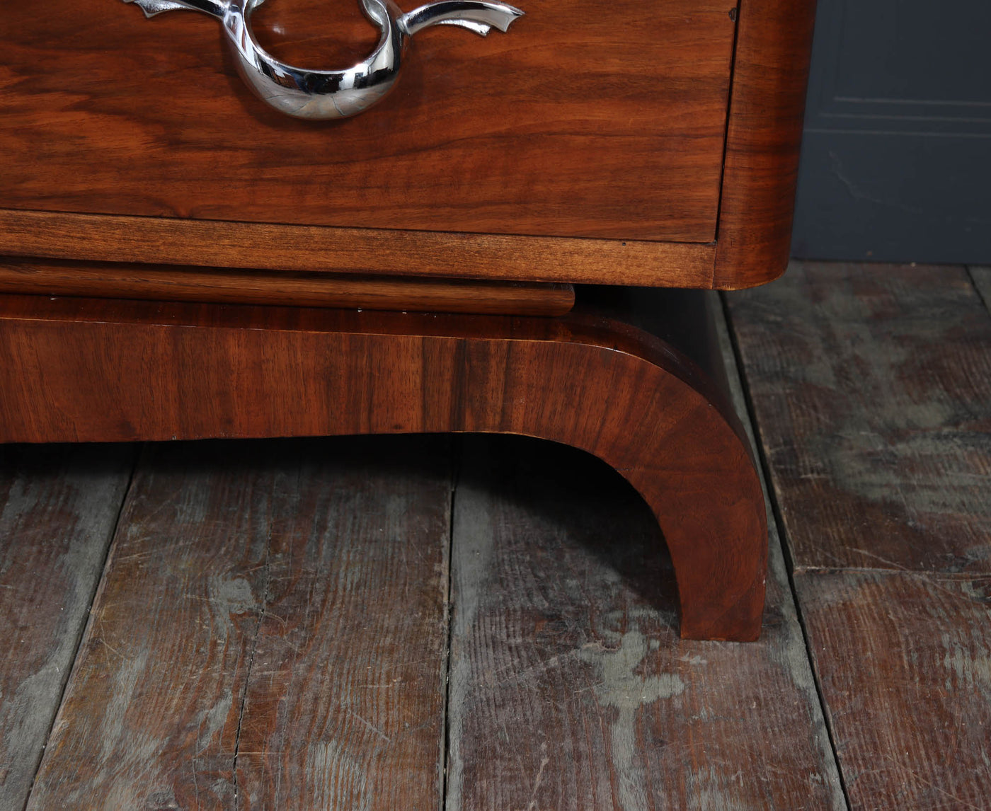 Large French Art Deco Walnut Chest