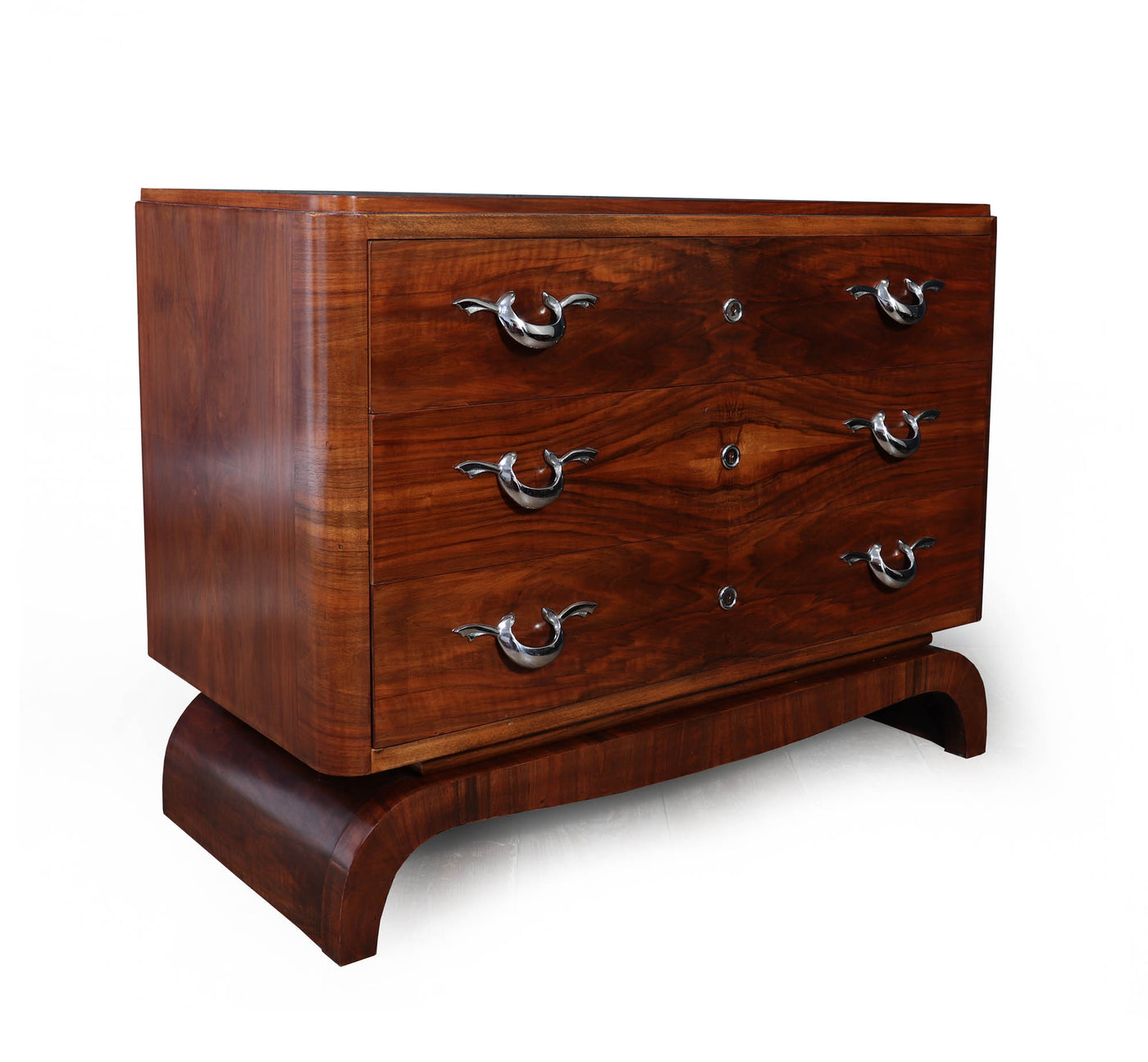 Large French Art Deco Walnut Chest