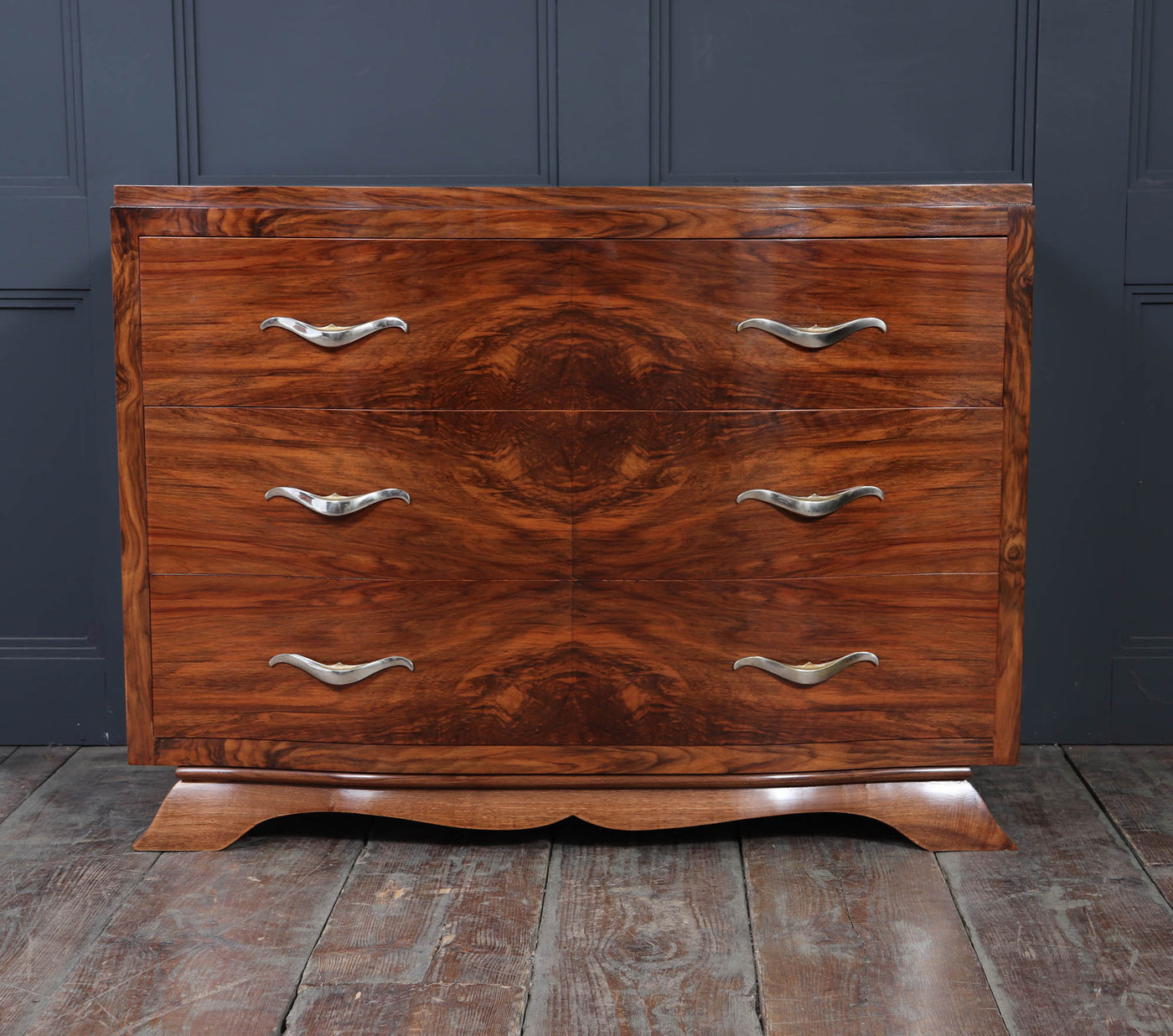 French Art Deco Walnut Chest of Drawers 