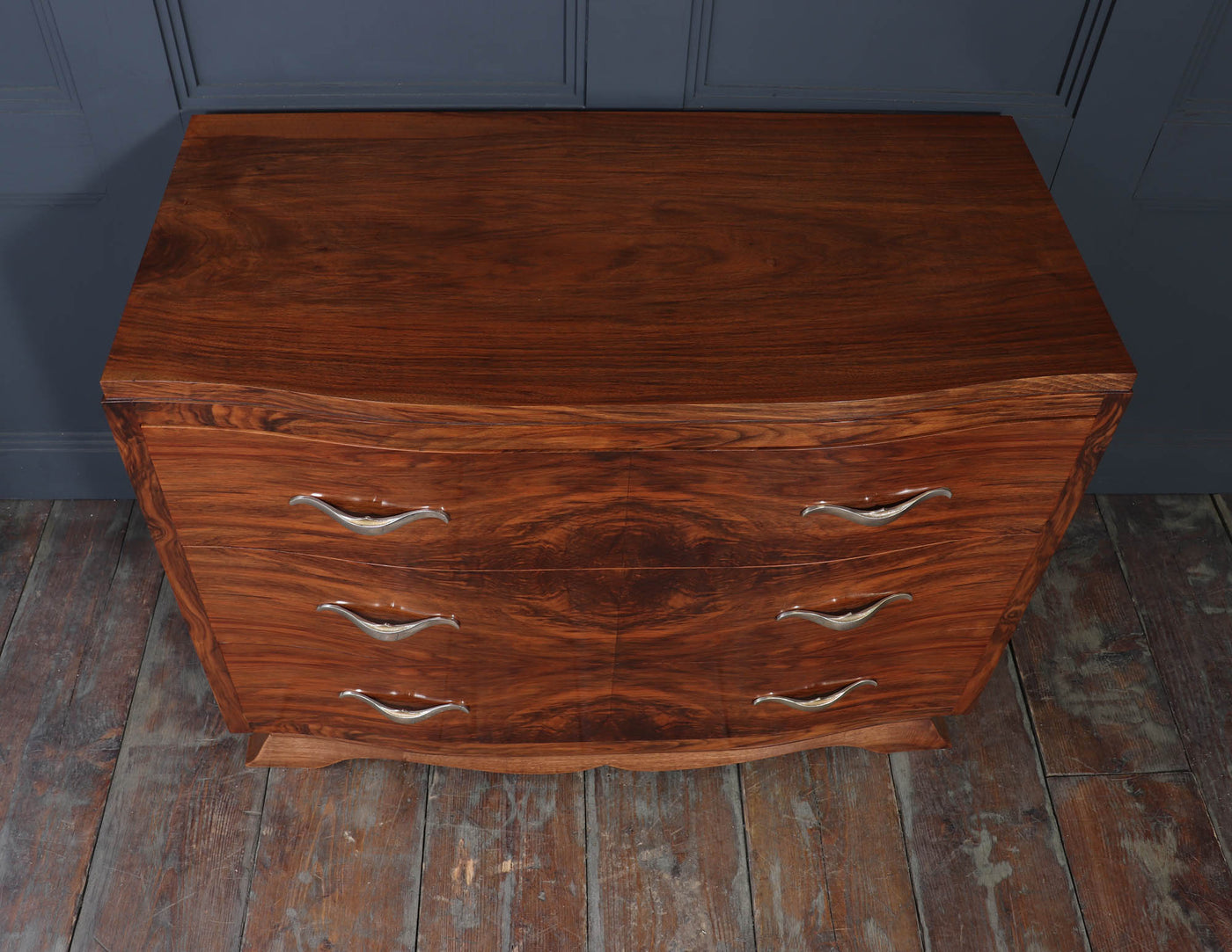 French Art Deco Walnut Chest of Drawers 