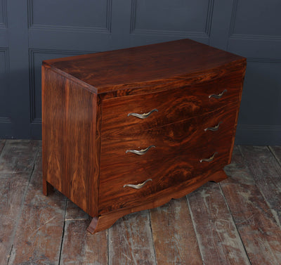 French Art Deco Walnut Chest of Drawers 