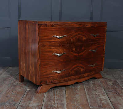 French Art Deco Walnut Chest of Drawers 