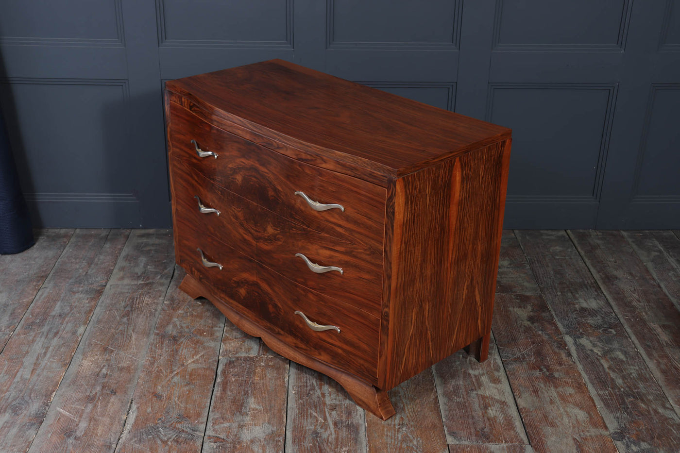 French Art Deco Walnut Chest of Drawers 